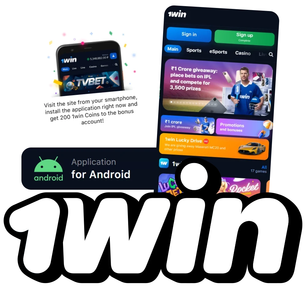 Open the official 1win website and download the app for Android devices.