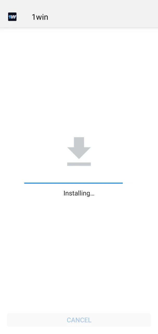 Complete the installation of the 1win application.