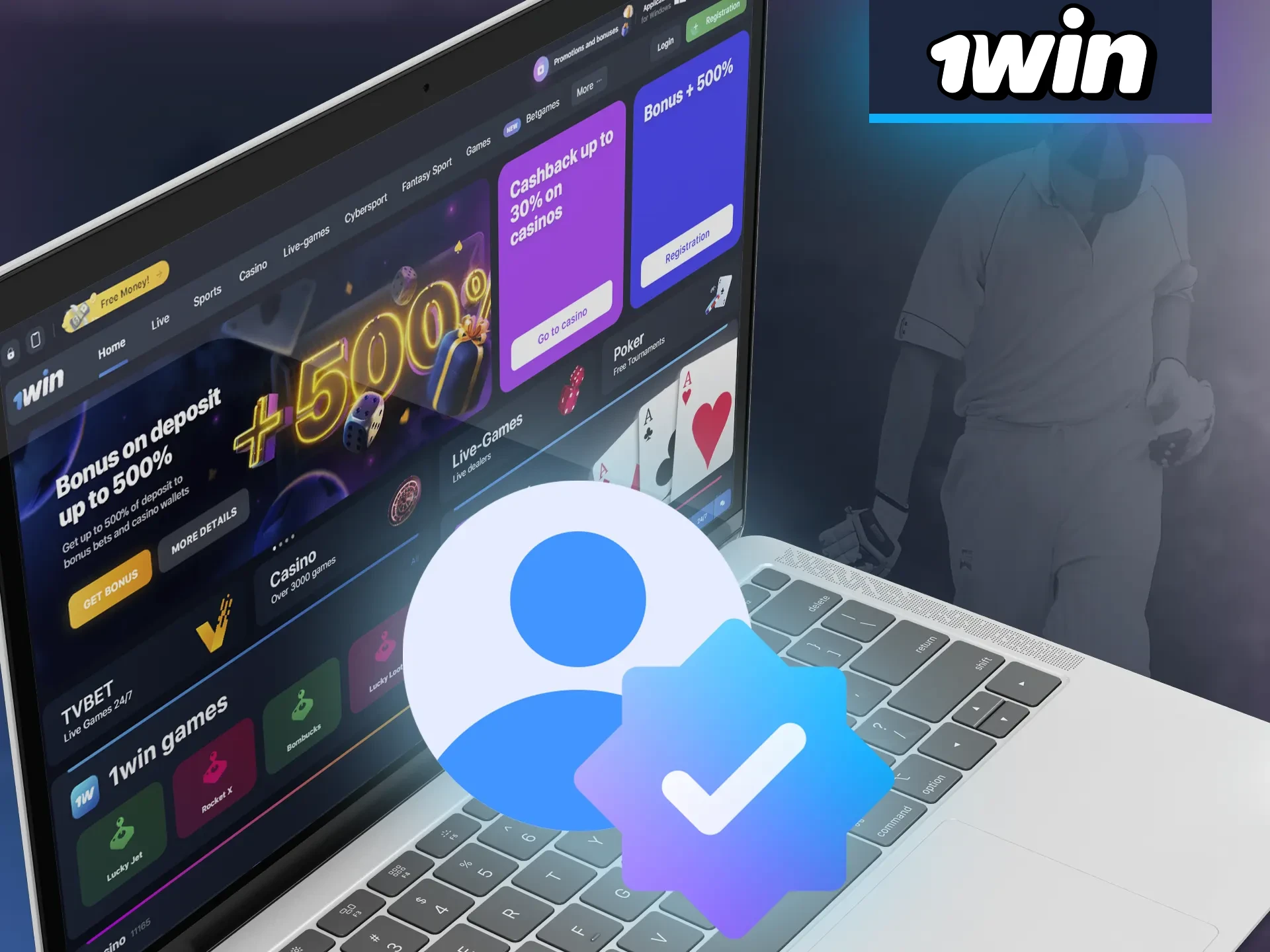 Verify your 1Win account to gain access to all features.