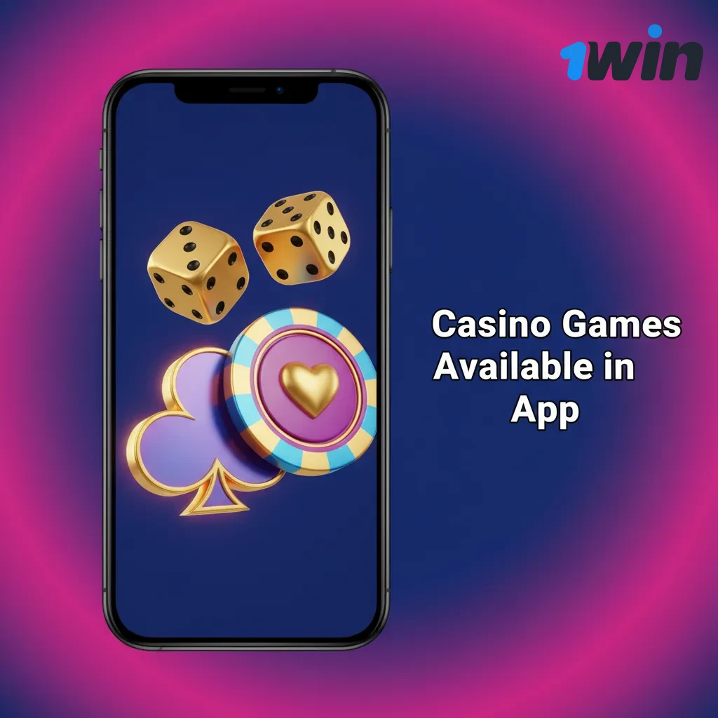1Win casino app interface showing slots, live dealer games, and jackpot options from top gaming providers