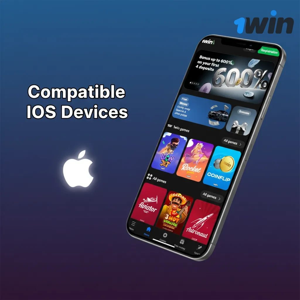 List of compatible iOS devices including iPhone X through 15 series, iPad Pro, iPad Air, and iPad Mini models