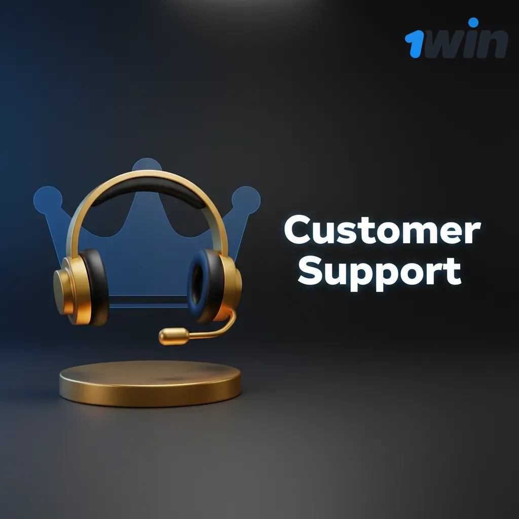 1Win customer support contact methods showing 24/7 live chat, email, Telegram, and WhatsApp options with response times