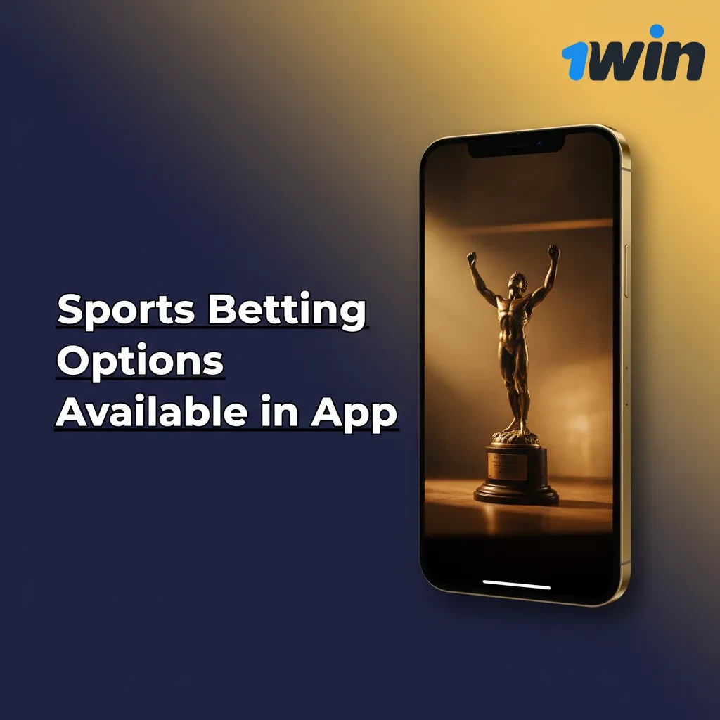 1Win app sports betting interface showing cricket, football, tennis, kabaddi and other popular sports options